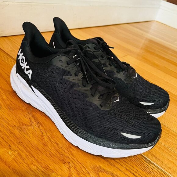 Hoka One One Clifton 8 Men’s Size 11 ‘Black/white’ Running Shoes 1119393 BWHT - Picture 5 of 16